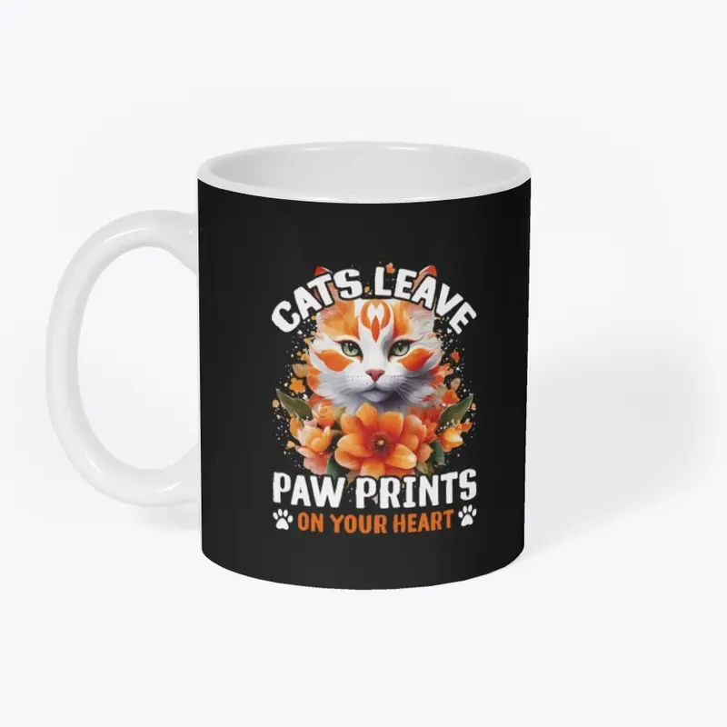 Cats Leave Paw Prints Cat T-Shirt 