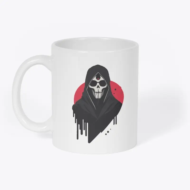 Halloween white and red grim reaper 