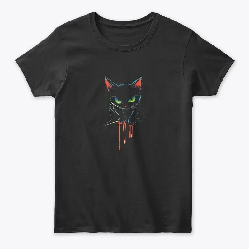 Scary Halloween black cat design