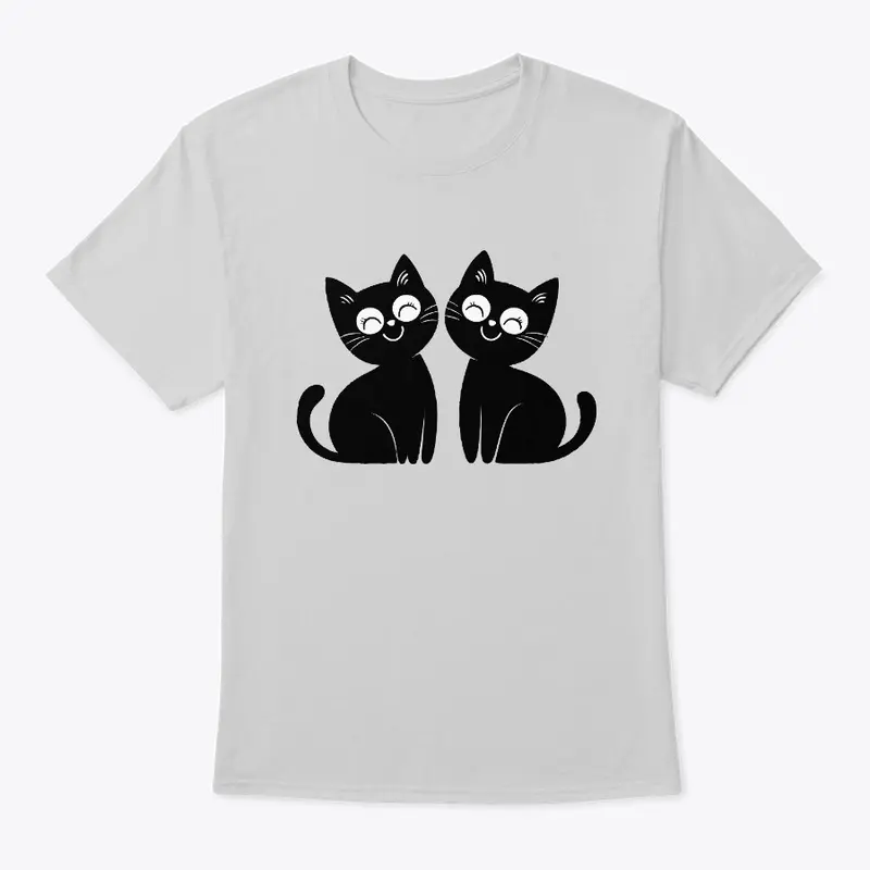 Halloween Black Cat Love T-Shirt