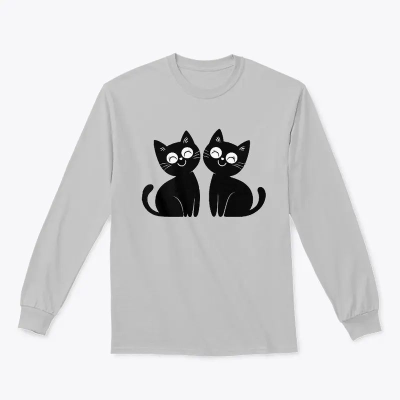 Halloween Black Cat Love T-Shirt