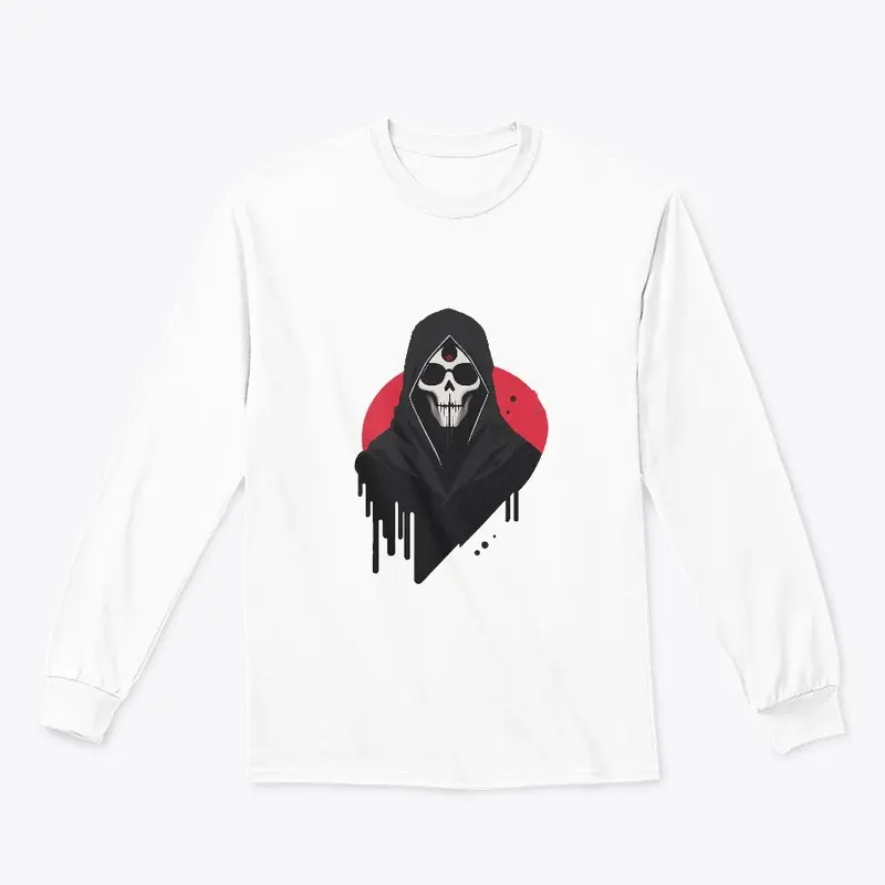 Halloween white and red grim reaper 